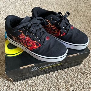 PRICE DROP: Heelys Black and Red Flame Shoes (like new)